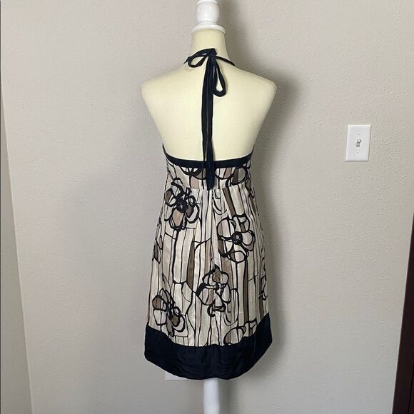 BCBGMaxAzria 100% Silk Floral Halrer Top Mini Party Dress Women's Size 4 - Picture 10 of 15